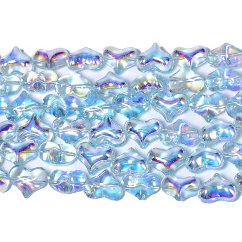 Songxi Glasperlen in Herzform, zur Schmuckherstellung, 14 x 16,5 mm, handgefertigte Kristallperlen für Armband, Halskette, Schlüsselanhänger, lose Abstandshalter, für Kunst und Handwerk, DIY, 50 Stück von Song Xi