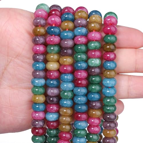 Songxi Natürliche Turmalin-Stein-Rondelle-Perlen, 5 x 8 mm, runde lose Abakus-Perlen für Schmuckherstellung, Edelstein für Armband, Halskette, Ohrringe, Kunst und Handwerk, 75 Stück Songxi Natürliche Turmalin-Stein-Rondelle-Perlen, 5 x 8 mm, runde lose Abakus-Perlen für Schmuckherstellung, Edelstein für Armband, Halskette, Ohrringe, Kunst und Handwerk, 75 Stück von Song Xi
