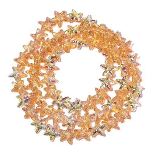 Songxi Seestern-Glasperlen zur Schmuckherstellung, 14 x 15 mm, handgefertigte Kristallperlen für Armband, Halskette, Schlüsselanhänger, lose Abstandshalter-Perlen für Kunst und Handwerk, DIY, 60 Stück Songxi Seestern-Glasperlen zur Schmuckherstellung, 14 x 15 mm, handgefertigte Kristallperlen für Armband, Halskette, Schlüsselanhänger, lose Abstandshalter-Perlen für Kunst und Handwerk, DIY, 60 Stück von Song Xi
