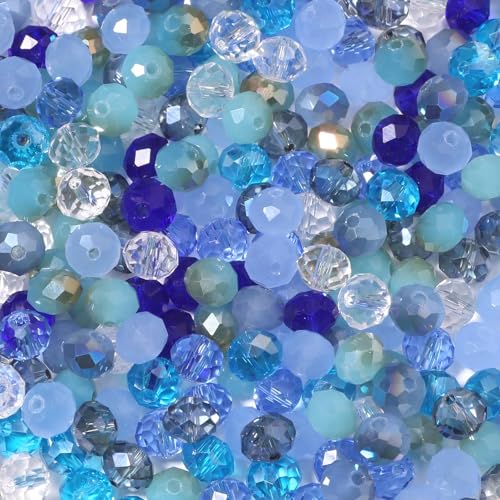 Songxi blaue Glasperlen für Schmuckherstellung, Kristallperlen für Armbänder, Schmuckherstellung, Abstandshalter für Schlüsselanhänger, Halsketten, Ohrringe, DIY, Kunst und Handwerk, 200 Stück Songxi blaue Glasperlen für Schmuckherstellung, Kristallperlen für Armbänder, Schmuckherstellung, Abstandshalter für Schlüsselanhänger, Halsketten, Ohrringe, DIY, Kunst und Handwerk, 200 Stück von Song Xi