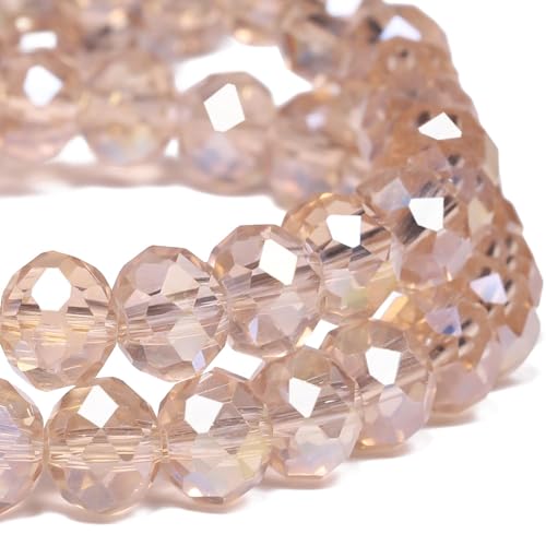 Songxi facettierte Rondelle-Glasperlen zur Schmuckherstellung, 10 mm, Kristallglasperlen, DIY, Kunst und Handwerk, für Armband, Halskette, Geburtstagsgeschenk für Frauen (Champagner AB) von Song Xi