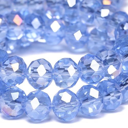 Songxi facettierte Rondelle-Glasperlen zur Schmuckherstellung, 450 Stück, Kristallglasperlen, DIY, Kunst und Handwerk, für Armband, Halskette, Geburtstagsgeschenk für Frauen (Blau AB) von Song Xi