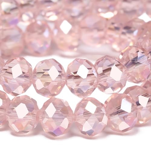 Songxi facettierte Rondelle-Glasperlen zur Schmuckherstellung, 8 mm, Kristallglasperlen, DIY, Kunst und Handwerk, für Armband, Halskette, Geburtstagsgeschenk für Frauen (Rosa, AB-Farbe) von Song Xi