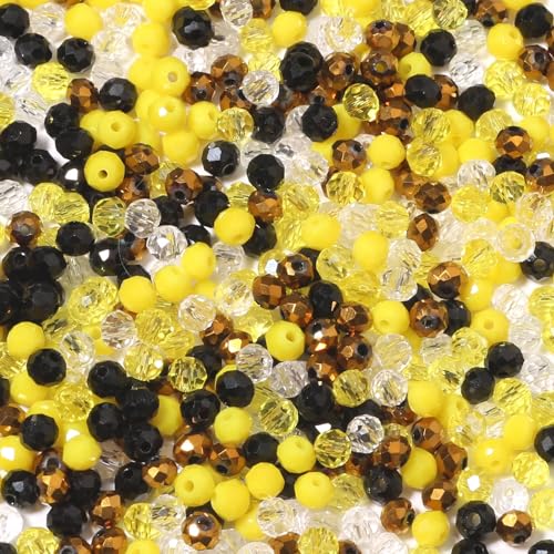 Songxi gelbe Glasperlen für Schmuckherstellung, Kristallperlen für Armbänder, Schmuckherstellung, Abstandshalter für Schlüsselanhänger, Halsketten, Ohrringe, DIY, Kunst und Handwerk, 500 Stück Songxi gelbe Glasperlen für Schmuckherstellung, Kristallperlen für Armbänder, Schmuckherstellung, Abstandshalter für Schlüsselanhänger, Halsketten, Ohrringe, DIY, Kunst und Handwerk, 500 Stück von Song Xi