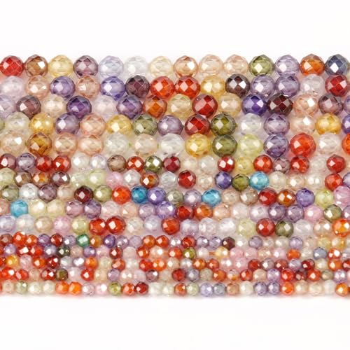 Songxi natürliche Regenbogen-Zirkonia-Steinperlen, klein, facettiert, rund, lose Edelsteine für Schmuckherstellung, Bastelarbeiten, Armbänder, Halsketten, 4 mm, 90 Stück Songxi natürliche Regenbogen-Zirkonia-Steinperlen, klein, facettiert, rund, lose Edelsteine für Schmuckherstellung, Bastelarbeiten, Armbänder, Halsketten, 4 mm, 90 Stück von Song Xi
