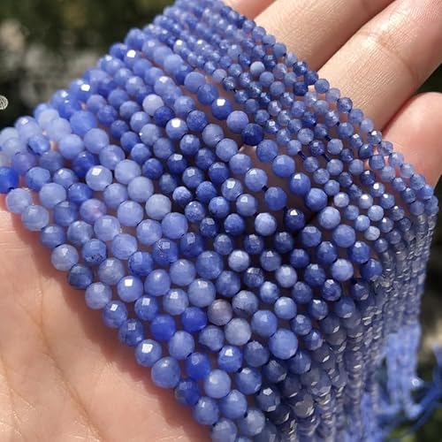 Songxi natürliche blaue Aventurin-Steinperlen, 4 mm, 90 Stück, kleiner, facettierter, runder loser Edelstein für Schmuckherstellung, DIY-Kunst und Handwerk, Armband-Halskette Songxi natürliche blaue Aventurin-Steinperlen, 4 mm, 90 Stück, kleiner, facettierter, runder loser Edelstein für Schmuckherstellung, DIY-Kunst und Handwerk, Armband-Halskette von Song Xi