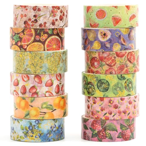 Songdao 12 Rollen charmantes Washi-Tape-Set, Gold-Silberfolie, Detaillierung, Kunst, Klebebänder, Basismuster, dekoratives Abdeckband-Set für Handwerk, Kinder, Scrapbooking, DIY, Geschenkverpackungen von Songdao