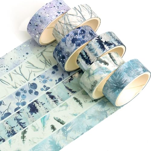 Songdao 6 Rollen Blumen Gold Washi Tape Set Silber Folie Dekoratives Klebeband Bunt für Scrapbooking, Bullet Tagebuch, Planer, Geschenkverpackung (Mystic Petals) von Songdao