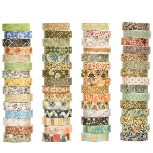 Songdao 60 Rollen Grundlegende Muster Washi Tape Set Dekorative Retro Masking Tapes Klebeband Bunt für Kunst, DIY Handwerk, Tagebuch, Planer, Scrapbook, Verpackung (Retro Baroque) von Songdao