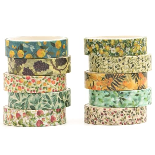 Songdao Dünn Washi Tape Set 10 Rollen Textur-Kunst Masking Tape Grundlegende Muster Dekoratives Klebeband für Scrapbooking, Bullet Tagebuch, Planer, Geschenkverpackung (Stil Sechs) von Songdao