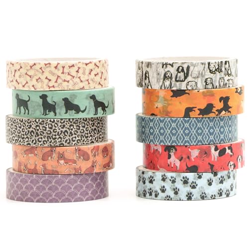 Songdao Dünn Washi Tape Set 10 Rollen Textur-Kunst Masking Tape Grundlegende Muster Dekoratives Klebeband für Scrapbooking, Bullet Tagebuch, Planer, Geschenkverpackung (Stil Zwei) von Songdao