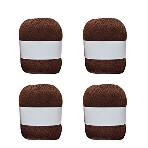 4 Rollen langes Plüsch-Kaschmirgarn, handgestricktes Garn für Schal, Häkelwolle, Strickgarn, Schüssel von Songelt