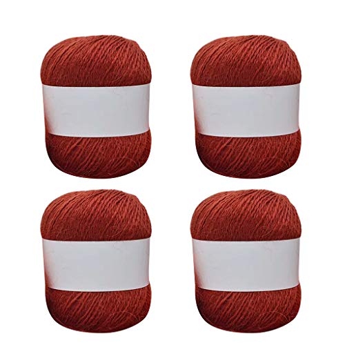 4 Rollen langes Plüsch-Kaschmirgarn, handgestricktes Garn für Schal, Häkelwolle, Strickgarn, Schüssel von Songelt