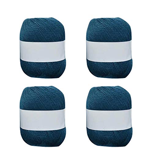 4 Rollen langes Plüsch-Kaschmirgarn, handgestricktes Garn für Schal, Häkelwolle, Strickgarn, Schüssel von Songelt