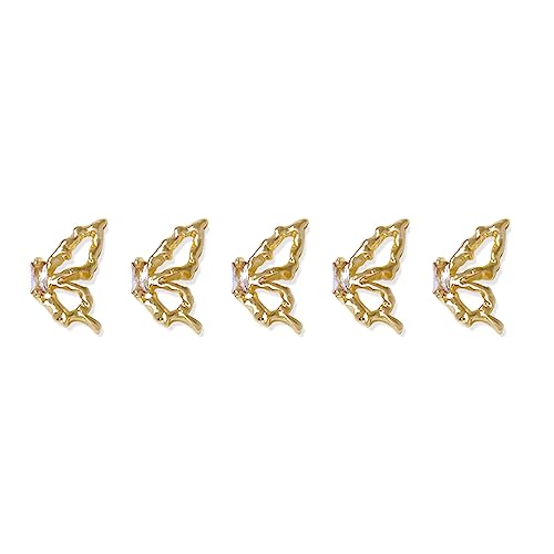 5 x Luxus-Zirkon-Nagelanhänger, Strasssteine, Schmetterlinge, Nagelkunst, Strasssteine, Diamanten, Kristall, Schmucksteine, Kunstwerkzeuge von Songelt