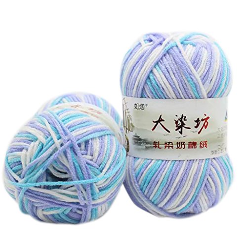 50 g, 5 Stränge, Milch-Baumwolle, Strickgarn, dick, gehäkelt, warm, Baby-Pullover, Schal, gewebtes Garn von Songelt
