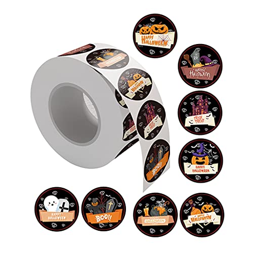 500 Stück/Rolle Happy Halloween Aufkleber Etiketten 8 Designs Dekorative Briefumschläge Siegel Aufkleber für Karten Boxen von Songelt