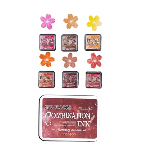 6-teiliges Kombi-Stempelkissen-Set mit fließenden Farben, für Büro, Schule, Kunstaktivitäten, fließende Farben, Kombi-Stempelkissen für Kunstgebrauch 6-teiliges Kombi-Stempelkissen-Set mit fließenden Farben, für Büro, Schule, Kunstaktivitäten, fließende Farben, Kombi-Stempelkissen für Kunstgebrauch von Songelt