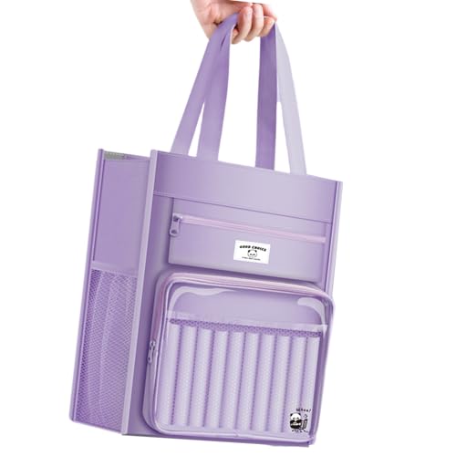 Buchtasche aus Segeltuch, für Schüler, Kinder, Mädchen, Teenager, Mehrzweck-Dokumententaschen, 8 Fächer, Bibelhülle für Damen Buchtasche aus Segeltuch, für Schüler, Kinder, Mädchen, Teenager, Mehrzweck-Dokumententaschen, 8 Fächer, Bibelhülle für Damen von Songelt