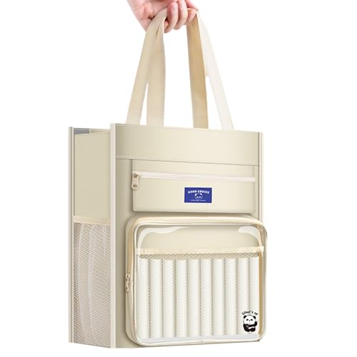 Buchtasche aus Segeltuch, für Schüler, Kinder, Mädchen, Teenager, Mehrzweck-Dokumententaschen, 8 Fächer, Bibelhülle für Damen von Songelt