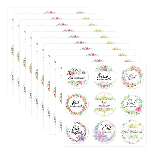 Eid-Festival-Aufkleber, rund, Blumenverpackung, Aufkleber für Siegel, Umschläge, Karten, Süßigkeitentüten, Festivals, 90 Stück Eid-Festival-Aufkleber, rund, Blumenverpackung, Aufkleber für Siegel, Umschläge, Karten, Süßigkeitentüten, Festivals, 90 Stück von Songelt