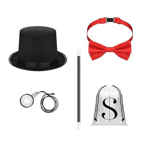 Faltbarer Zaubererhut für Erwachsene, stabiler Stoff, erhöht die Haltbarkeit, tragbar, Theateraufführungen und Partys, Zaubererhut-Set, Erwachsene von Songelt