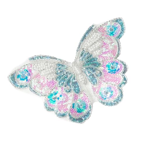 Glitzernder Perlglanz-Schmetterling-Stoff-Design für Taschenverzierung und Heimdekoration, sicheres Handwerksprojekt, schimmernde Perlenstickerei, Textilaufkleber Glitzernder Perlglanz-Schmetterling-Stoff-Design für Taschenverzierung und Heimdekoration, sicheres Handwerksprojekt, schimmernde Perlenstickerei, Textilaufkleber von Songelt
