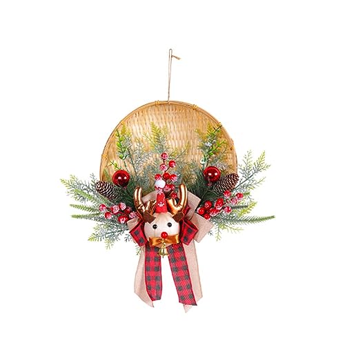 Handgefertigter Weihnachtskranz mit Weihnachtsmann-Dekoration, einzigartiger festlicher Weihnachtskranz für den Außenbereich Handgefertigter Weihnachtskranz mit Weihnachtsmann-Dekoration, einzigartiger festlicher Weihnachtskranz für den Außenbereich von Songelt