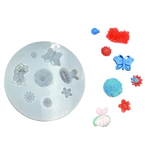 Hitzebeständige Silikonformen, 6 Blumen-Designs, Rosen-, Gänseblümchen-Formen, Tannenzapfen, für Schmuck, Backen, Seife, Schokolade, Basteln, Blumen, Silikonformen für Kuchendekoration Hitzebeständige Silikonformen, 6 Blumen-Designs, Rosen-, Gänseblümchen-Formen, Tannenzapfen, für Schmuck, Backen, Seife, Schokolade, Basteln, Blumen, Silikonformen für Kuchendekoration von Songelt