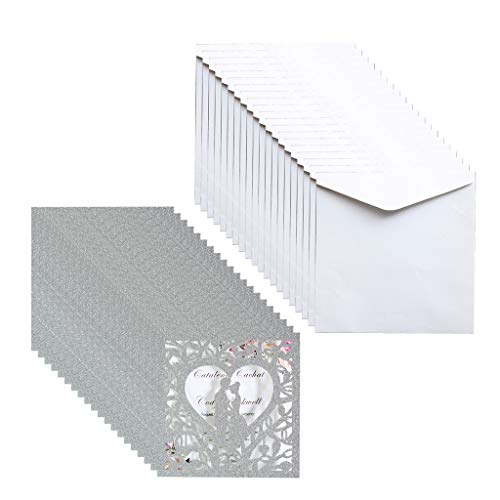 Hochzeitseinladungskarten, hohle Grußkarten, Einladungsumschlag, Einladungskarte und Umschläge, 20 Stück Hochzeitseinladungskarten, hohle Grußkarten, Einladungsumschlag, Einladungskarte und Umschläge, 20 Stück von Songelt