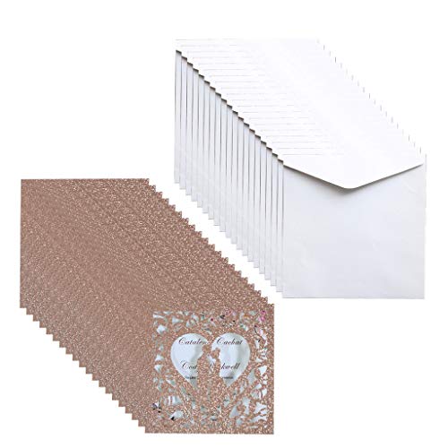 Hochzeitseinladungskarten, hohle Grußkarten, Einladungsumschlag, Einladungskarte und Umschläge, 20 Stück Hochzeitseinladungskarten, hohle Grußkarten, Einladungsumschlag, Einladungskarte und Umschläge, 20 Stück von Songelt