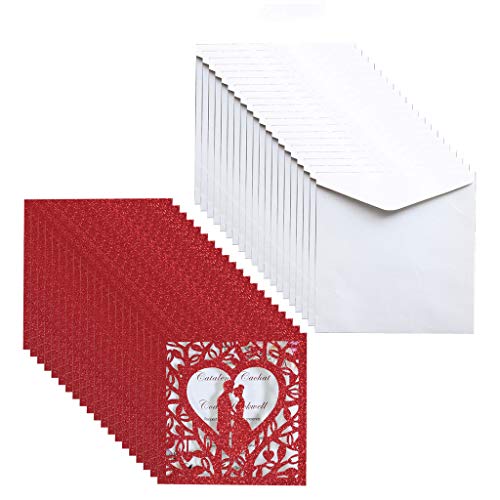 Hochzeitseinladungskarten, hohle Grußkarten, Einladungsumschlag, Einladungskarte und Umschläge, 20 Stück Hochzeitseinladungskarten, hohle Grußkarten, Einladungsumschlag, Einladungskarte und Umschläge, 20 Stück von Songelt