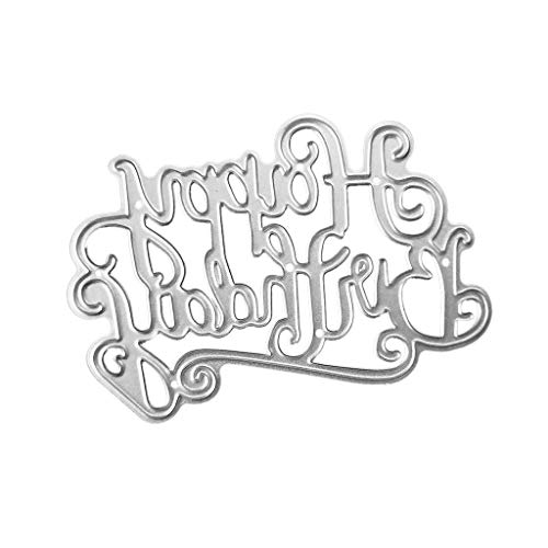 Metall-Stanzschablone "Happy Birthday" für Scrapbooking, Album, Stempel, Papier, Auto, Metall, Stanzformen für Einladungen von Songelt