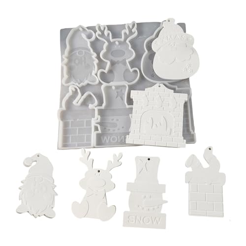 Silikonform für Anhänger mit Weihnachtsmotiven, weich, stabil, für Aktivitäten zu Hause und in der Schule, flexible Silikonform Silikonform für Anhänger mit Weihnachtsmotiven, weich, stabil, für Aktivitäten zu Hause und in der Schule, flexible Silikonform von Songelt