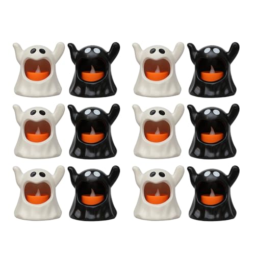 Songelt 12 Stück Halloween Specter Dekoration Horrible Specter Shape Tischlampe Lampe für Halloween Home Decoration Delicate Parties von Songelt