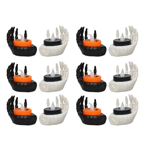 Songelt 12 Stück realistische Handform flackernde LED-Lichter batteriebetriebene dekorative Lampe sicher zu verwenden Licht Halloween Ornament Partyzubehör von Songelt