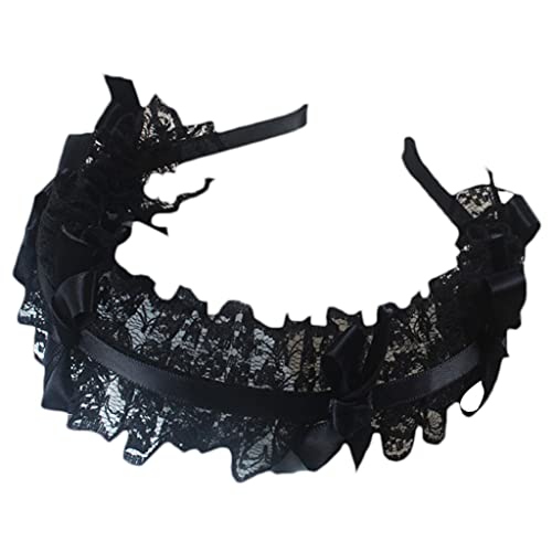 Songelt Damen-Haarreif aus Netzstoff, schöne Schleife, Stirnband, Dienstmädchen, Anime, Cosplay, Gothic, Neuheit, Haarreif, Requisiten, Spitzen-Haarreif, plissierter Rand, Cosplay-Zubehör Songelt Damen-Haarreif aus Netzstoff, schöne Schleife, Stirnband, Dienstmädchen, Anime, Cosplay, Gothic, Neuheit, Haarreif, Requisiten, Spitzen-Haarreif, plissierter Rand, Cosplay-Zubehör von Songelt