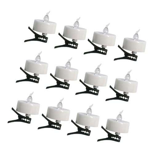 Songelt Flammenlose LED-Teelichter mit Clip, flackernd, für Tischdekorationen, Partys, Hochzeiten, Feiern, Mehrzweck-LED-Teelichter, 12 Stück von Songelt