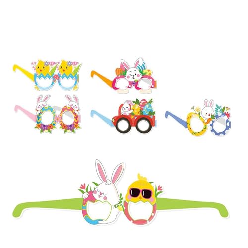 Songelt Set mit 6 Oster-Partygläsern für lustige Fotos und Feiern, Papierbrillen, stilvolle Urlaubsbrillen, Accessoires, Osterdekorationen Songelt Set mit 6 Oster-Partygläsern für lustige Fotos und Feiern, Papierbrillen, stilvolle Urlaubsbrillen, Accessoires, Osterdekorationen von Songelt