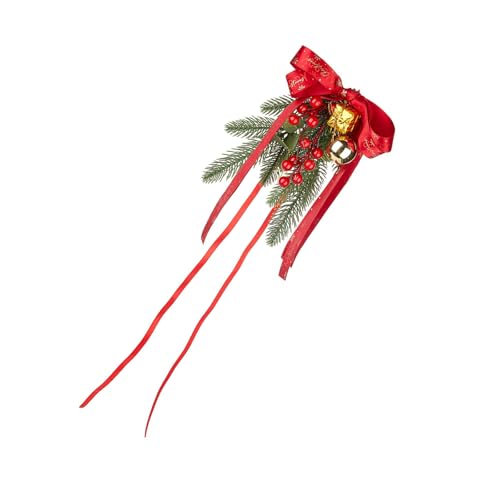 Songelt Stuhlrückseite mit Schleife und Tannennadel, Blumenverzierung, Weihnachten, Hochzeit, Gang, Stuhldekoration, Festivalbedarf, Gründekoration von Songelt