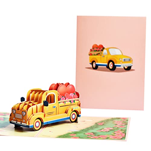 Vlanetines Grußkarte für Hochzeit, Auto, Herzform, mit Umschlag, für Geburtstag, Jahrestag, Valentinstag, Grußkarten für Kinder von Songelt