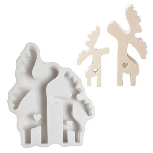 Weihnachtselche Silikonformen Hirschform, Ornament, Epoxidharz, Pflaster für die Herstellung von Weihnachtselch, Rentier, Silikonpflaster, Gießen von Songelt