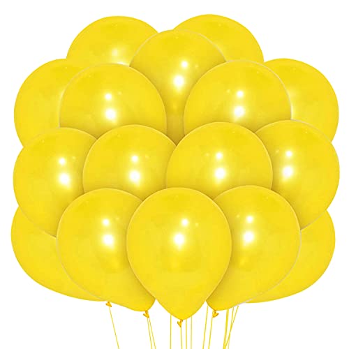 Songjum 100 Stück Gelb Latex Ballons Ballon Gelb Matt Latexballons 30cm / 12 Zoll für Party Geburtstag Hochzeit Graduierung Jubiläums Feiern Babyparty Deko von Songjum