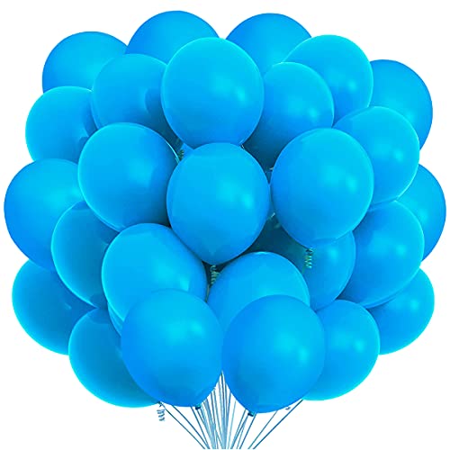 Songjum 100 Stück Ballons Hellblau Matt Luftballons Hellblau Latexballons 30cm / 12 Zoll für Party Geburtstag Hochzeit Graduierung Jubiläums Feiern Babyparty Deko von Songjum
