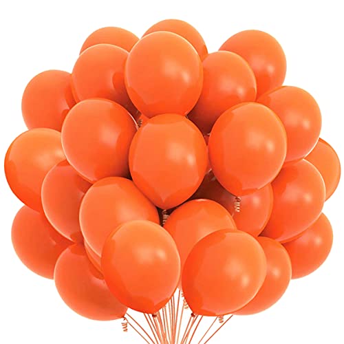 Songjum 50 Stück Orange Latexballons, 12 Zoll Orange Latexballons, Orange Ballons Dekorations-Kit für Party Geburtstag Hochzeit Graduierung Jubiläums Feiern von Songjum