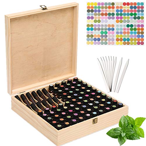 Songlela Ätherische Öle Flaschen Holzbox, 85 Löcher Aromatherapie Öle Tragen Organisator Multifunktions Geschenk Aufbewahrungsbox für Nagellack, Duftöle, Ätherisches Öl, Stain und Lippenstift Songlela Ätherische Öle Flaschen Holzbox, 85 Löcher Aromatherapie Öle Tragen Organisator Multifunktions Geschenk Aufbewahrungsbox für Nagellack, Duftöle, Ätherisches Öl, Stain und Lippenstift von Songlela