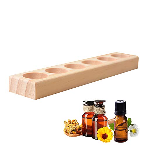 Songlela Ätherisches Öl Display Ständer, 6 Löcher Aromatherapie Öle Hölzern Tragen Gestell Halter Organisator Multifunktions Geschenk für Nagellack, Duftöle, Ätherische Öle, Stain und Lippenstift #1 von Songlela