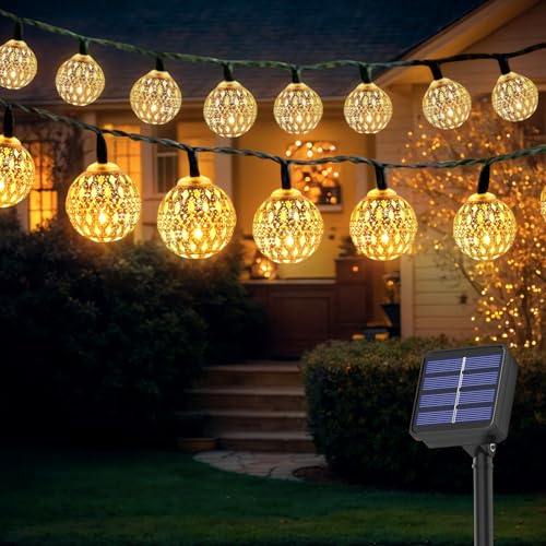 50 Kugel LED Lichterkette Marokkanisch, 7.5M Warmweiß Balkon Solar Lichterkette Aussen, 8 Modi & IP65 Wasserdicht LED Solarlampen FüR Garten,Terrasse, Balkon, Zimmer, Fenster, Baum, Hochzeit Außen 50 Kugel LED Lichterkette Marokkanisch, 7.5M Warmweiß Balkon Solar Lichterkette Aussen, 8 Modi & IP65 Wasserdicht LED Solarlampen FüR Garten,Terrasse, Balkon, Zimmer, Fenster, Baum, Hochzeit Außen von Songlypian