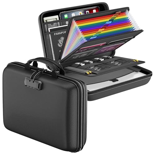 Feuerfester Aktenordner, Hartschalenkoffer, Aktenbox mit Schloss, wasserdichte Dokumentenbox, sichere Dokumentenaufbewahrung, tragbar, für Zuhause, Büro, Akkordeon-Ordner für Laptop, Rechnungen Feuerfester Aktenordner, Hartschalenkoffer, Aktenbox mit Schloss, wasserdichte Dokumentenbox, sichere Dokumentenaufbewahrung, tragbar, für Zuhause, Büro, Akkordeon-Ordner für Laptop, Rechnungen von Sonhomay