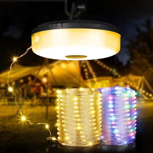 Sonhomay Camping Lichterketten 2- in- 1 Outdoor Lichterketten 5 Lichtmodi 32, 8ft Tragbare Campinglichter mit magnetischem Fuß für Camping Notfall Outdoor Innenbereich Sonhomay Camping Lichterketten 2- in- 1 Outdoor Lichterketten 5 Lichtmodi 32, 8ft Tragbare Campinglichter mit magnetischem Fuß für Camping Notfall Outdoor Innenbereich von Sonhomay